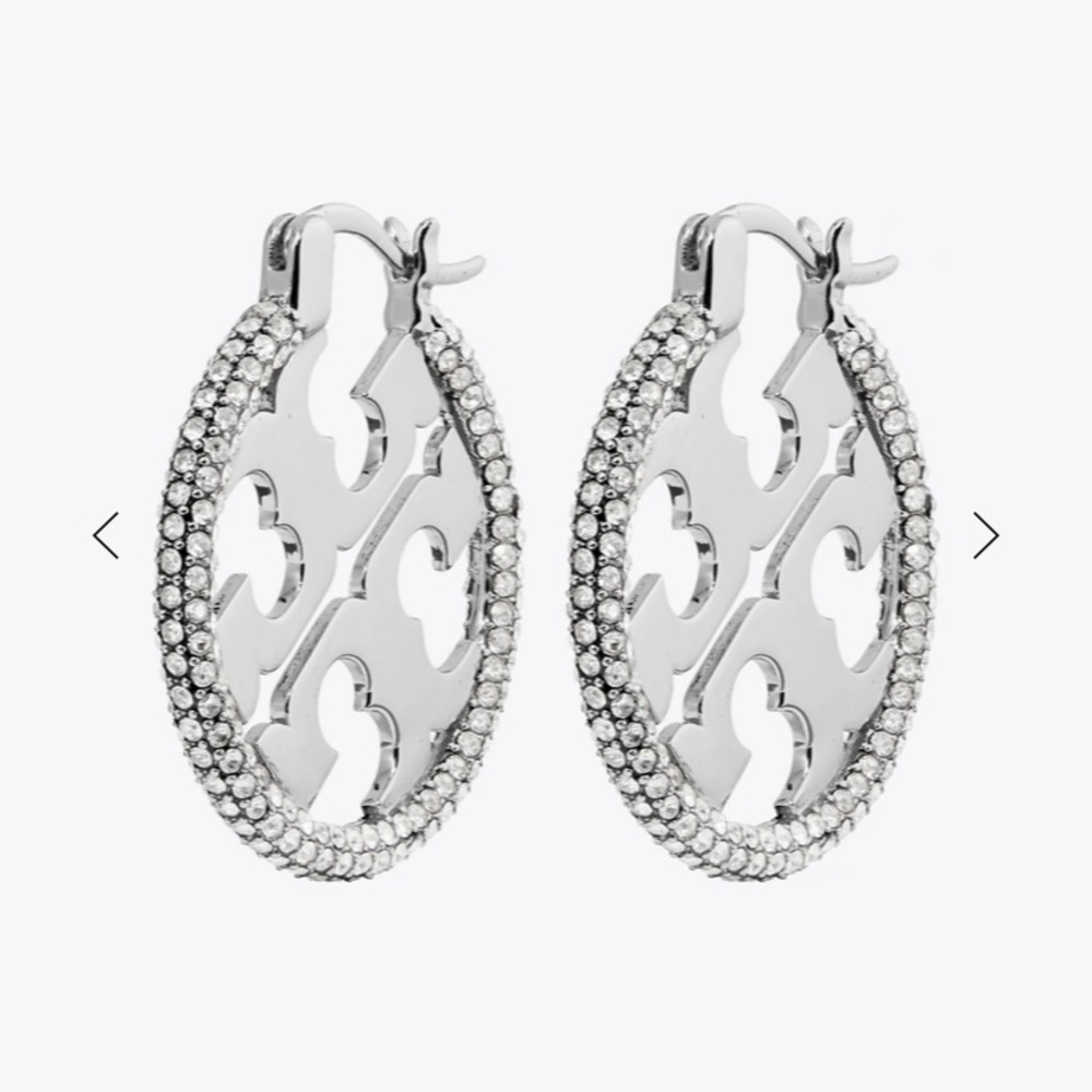 Tory Burch Miller Pave Earrings. NWT